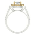 thumbnail image 4 of Clara Pucci 14K White/Yellow Gold Solid Gold Clear Halo Anniversary Ring for Women - 1.615 cttw Round Cut, 4 of 8