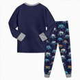 thumbnail image 5 of CAUYDY 5-6T 7-8Y 9-10Y Kid Pajamas Boy Clothing for Children Long Sleeve Shirt Elastic Pants 2Pcs Cute Fall Winter Set Boys Outfits Sizes 7-8 Years,Dark Blue, 5 of 6