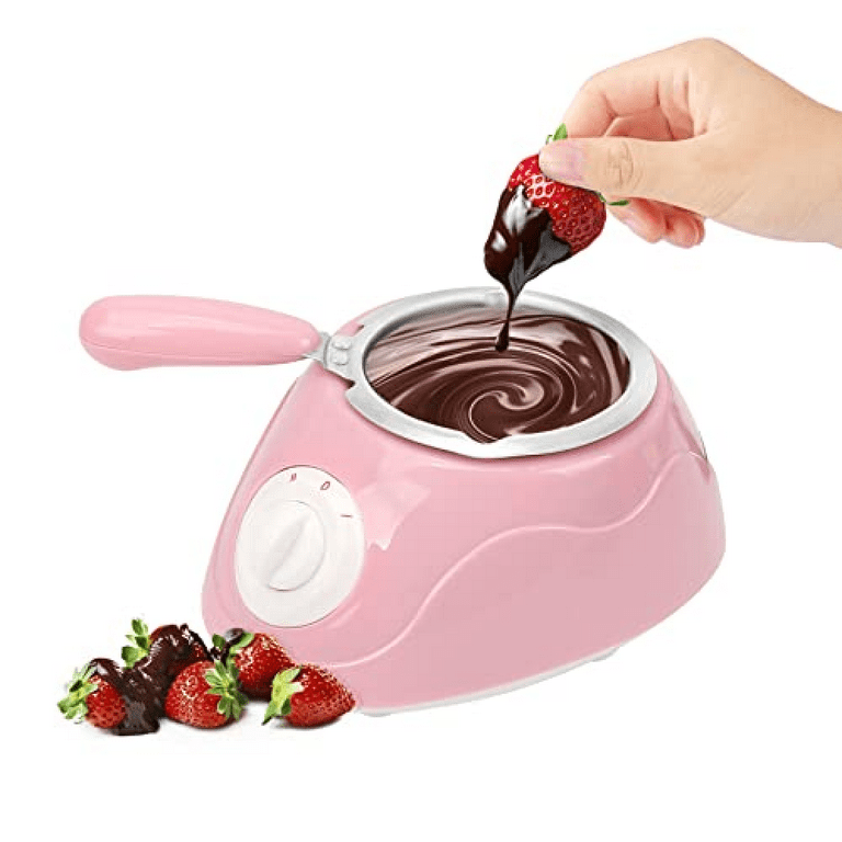  MultiOutools Mini Electric Fondue Pot Set with Dipping Forks,  Chocolate Melts Candy Melts Fondue Pot, Melting Chocolate Small Pot for  Chocolate Caramel Cheese (Brown) : Home & Kitchen