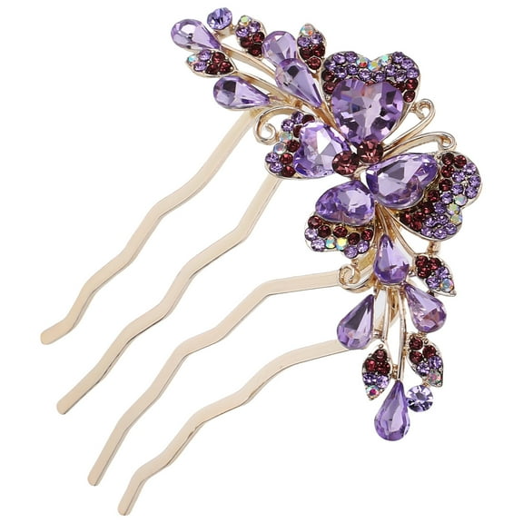 Soimiss Hair Clips for Styling Hair Side Comb Purple for Women 1 Pair