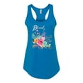 thumbnail image 2 of Wild Bobby, Cute Hearts and Flowers Blessed, Inspirational/Christian, Women Racerback Tank Top, Turquoise, Small, 2 of 3