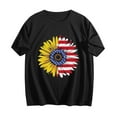 thumbnail image 5 of Women's T-shirts Short Sleeves Round Neck Simple Graphic Pattern Lightweight Soft Tops T-shirts for Independence Day Fourth of July Women's Beach Outfits Ship in 2 Days, 5 of 6