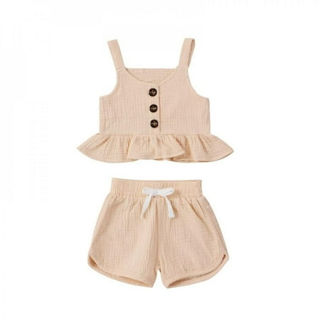 

Clearance Sale Summerborn Infant Baby Girls Clothes Set Cute Crepe De Chine Shorts Two-piece