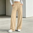 thumbnail image 2 of Hurxie Wide Leg Sweatpants Women Fall Spring Sweat Pants Teen Girl Comfy Baggy Drawstring Waist Jogger Sweat Pant with Pockets, 2 of 7