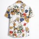 thumbnail image 3 of Mens Ethnic Short Sleeve Casual Cotton Linen Printing Hawaiian Shirt Blouse L, 3 of 5