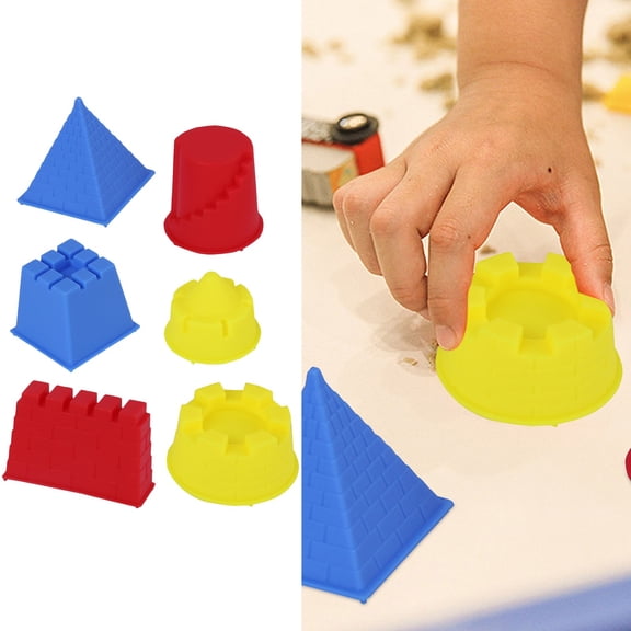 Beach Toys, Sand Toys for 8-12, Sand Castle Toys for Beach, Sand Molds, Sandbox Toys for Ages 8-12, Travel Beach Toys for 4-8, 6 Pcs, Color Random, Multisize