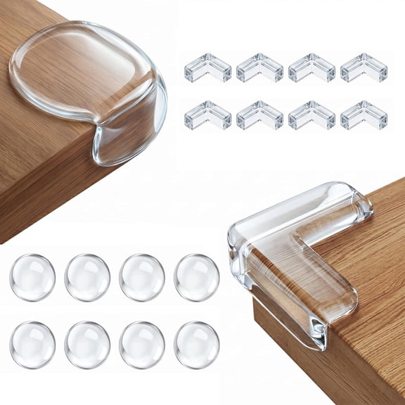 Extra Large & Ultra-Safe Baby Corner Protector Guards - 16-Piece Transparent Table Corner Protectors for Furniture, Super Strong Adhesive, Easy to Install Child Safety Set (Transparent, Round L)