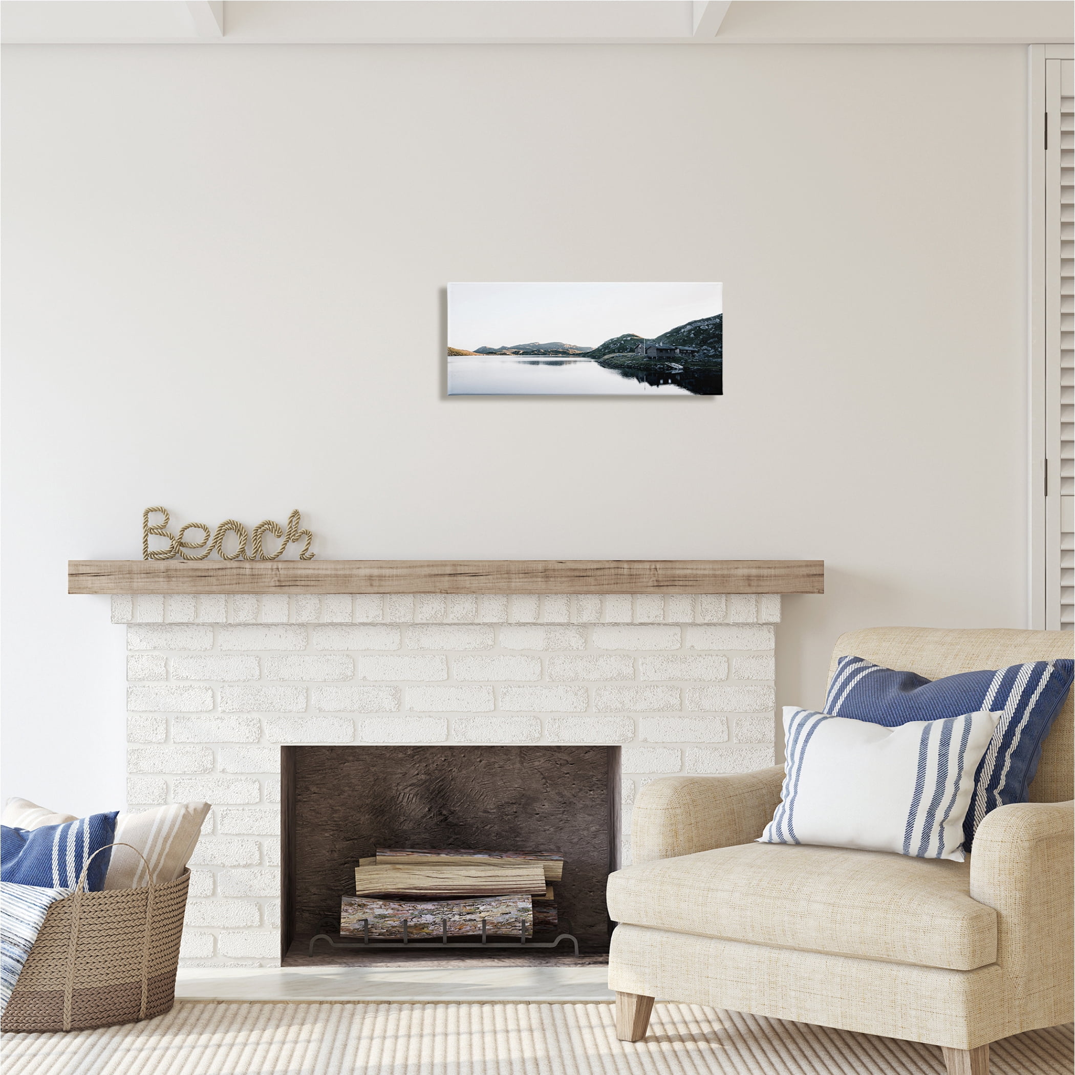 Stupell Industries Lakeside Horizon Photography Nature Photography Gallery Wrapped Canvas Print Wall Art, 24 x 10
