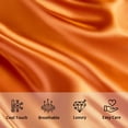 thumbnail image 5 of Ntbay Ultra Soft Satin Long Body Pillowcase with Envelope Closure, Cooling and Smooth Body Pillow Cover for Hair and Skin, 20" x 54", Orange, 5 of 5