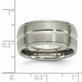 thumbnail image 6 of Titanium Grooved Ridged Edge 10mm Brushed and Polished Band, 6 of 11