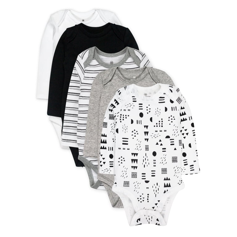 Honest Baby Clothing Organic Cotton Long Sleeve Bodysuits, 5-Pack photo 1