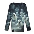 thumbnail image 4 of thefmos Women's Round Neck Halloween Print Top Long Sleeve Solid Color Casual Pullover Fashion Fall Winter Outfit, Multicolor 4XL, 4 of 6