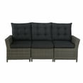 thumbnail image 4 of Asti All-Weather Wicker 4-Piece Outdoor Seating Set with Reclining Sofa, 26" H Cocktail Table and Two Ottomans, 4 of 10