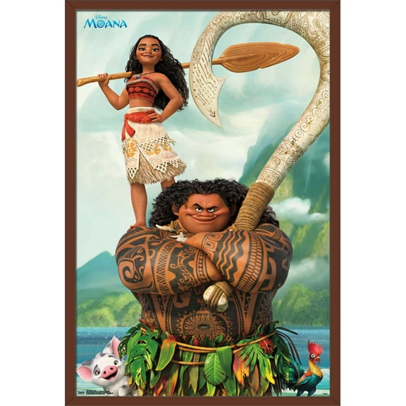 Disney Moana - Pose Wall Poster, 22.375" x 34", Framed