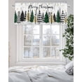 thumbnail image 4 of Merry Christmas Kitchen Valances for Windows Xmas Green Black Buffalo Tree Valance Curtains&nbsp; for Kitchen /Living Room/Bedroom/ Bathroom Decor, 42"x12 " ,Rod Pocket 1 Panel, Snowflakes, 4 of 7