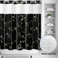thumbnail image 2 of No Hook Shower Curtain, Sparrow Shower Curtains for Bathroom with See Through Top Window, Spring Birds on The Branches Vintage Country Black Waterproof & Washable Bath Curtain 66"x72", 2 of 9