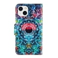 thumbnail image 6 of SaniMore for iPhone 14 Plus 6.7" 2022 Wallet Case, Color Painting Pattern with Kickstand Card Slots Detachable Wrist Strap Grils Women PU Leather Case Magnetic Clasp for iPhone 14 Plus, Mandala, 6 of 8