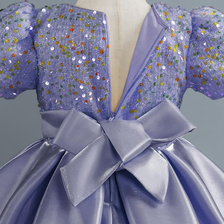 Girls Formal Dress Trendy Glitter Sequin Stain Patchwork Puffy Ball Gowns  Cute Pageant Princess Flower Dresses - Walmart.com