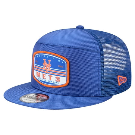 Men's-New Era  Royal New York Mets Split Panel 9FIFTY Trucker Snapback