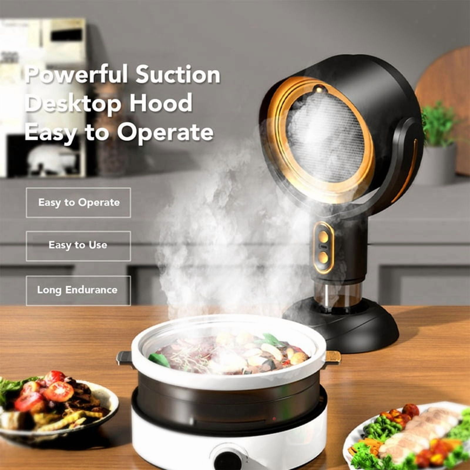Portable Exhaust Hood Desktop Range Hood with Filter Cotton USB Powered Portable Kitchen Exhaust Fan for Apartment A