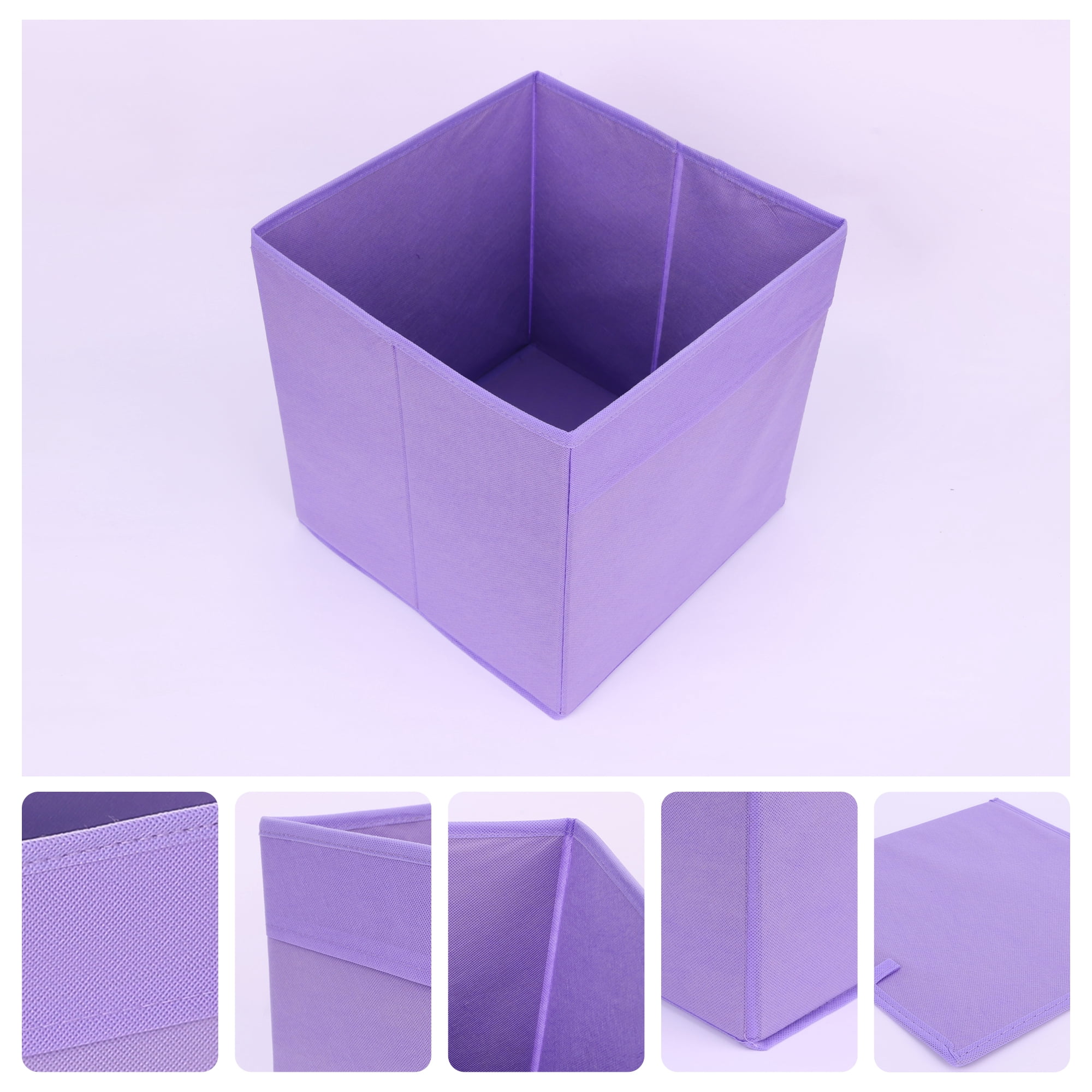 REGALWOVEN Collapsible Fabric  Storage Cube, Storage Bin for Shelves Closet, Storage Basket Purple 12*12*12in