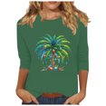 thumbnail image 2 of Wancir Womens Fall Tops,Women's Casual 3/4 Length Sleeve Tops Round Neck Shirt Basic Ladies Clothing, 2 of 4