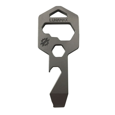 Titanium 8 in 1 Multi-Tool for Keychain-Strong, Lightweight, All- in-One Bottle Opener, Flathead Screwdriver, Wrench, Box Cutter, and Hex Driver (Classic