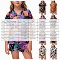 thumbnail image 3 of TOWED22 Halloween Pjs Girl Fall Button Up 2 Piece Pajama Sets Cute Lounge Short Sleeve Pajamas With Shorts,12-13 Y, 3 of 6