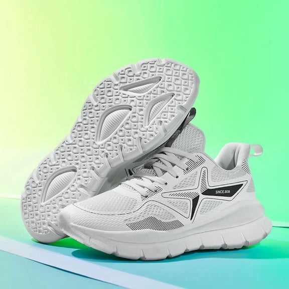 Men's & Women's Cushioned Walking Shoes - Lightweight Sneakers Big Size Available for, Gym, - Unisex Athletic Footwear with Insole & MD Sole, /Fabric Upper, Low-Top Round Toe Design -