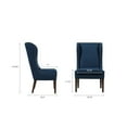 thumbnail image 6 of 26" Captains Dining Chair With High Wing Back, Removalble Cushion, Nailhead Accent And Solid Wood Legs, Single Accent Chair For Living Room, Bedroom, Office, Balcony, Dark Blue, 6 of 6