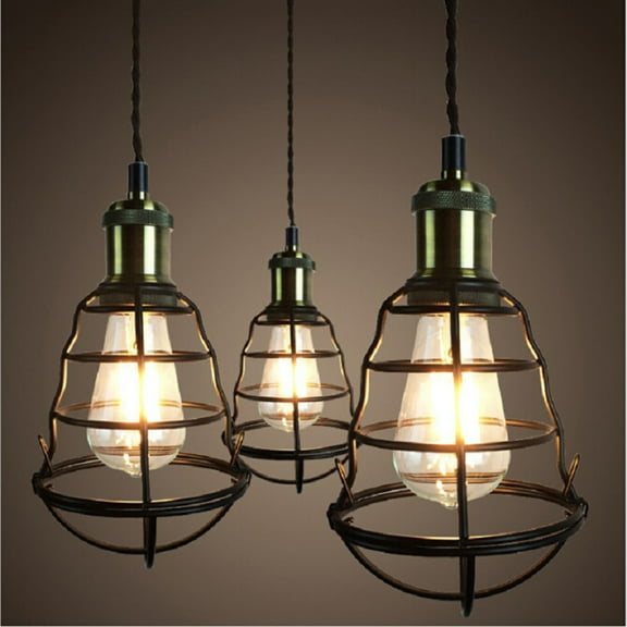 WEUVEB 1Set Metal Hanging Bulb Lights for Room in Black 10.2*5.7*5.7in