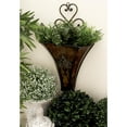 thumbnail image 3 of DecMode 22", 18"H Rectangle Brown Metal Weathered Hanging Scroll Wall Planter with Fleur-De-Lis Accent (2 Count), 3 of 14