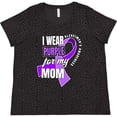 thumbnail image 3 of Inktastic Alzheimers Awareness I Wear Purple for My Mom Women's Plus Size T-Shirt, 3 of 5