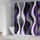 thumbnail image 2 of Set de baño BEIFIVCL morado con cortina de ducha, alfombras y acceso, 2 of 8