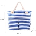 thumbnail image 5 of Yorcoten Extra Large Women Beach Tote Bag with Multiple Pockets ,Newest Waterproof Sandproof Handmade Tote Bags for Travel Vacation Gifts Summer Pool Essentials Shoulder Crossbody Handbag Blue Stripe, 5 of 6