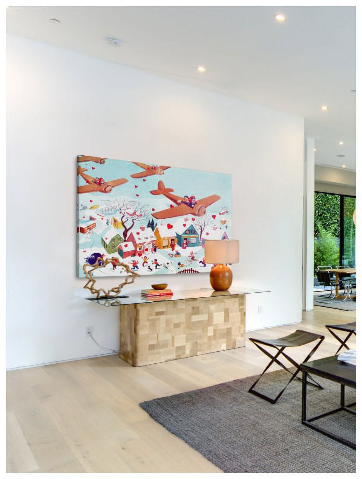 Marmont Hill "Planes and Hearts" by Curtis Painting Print on Canvas