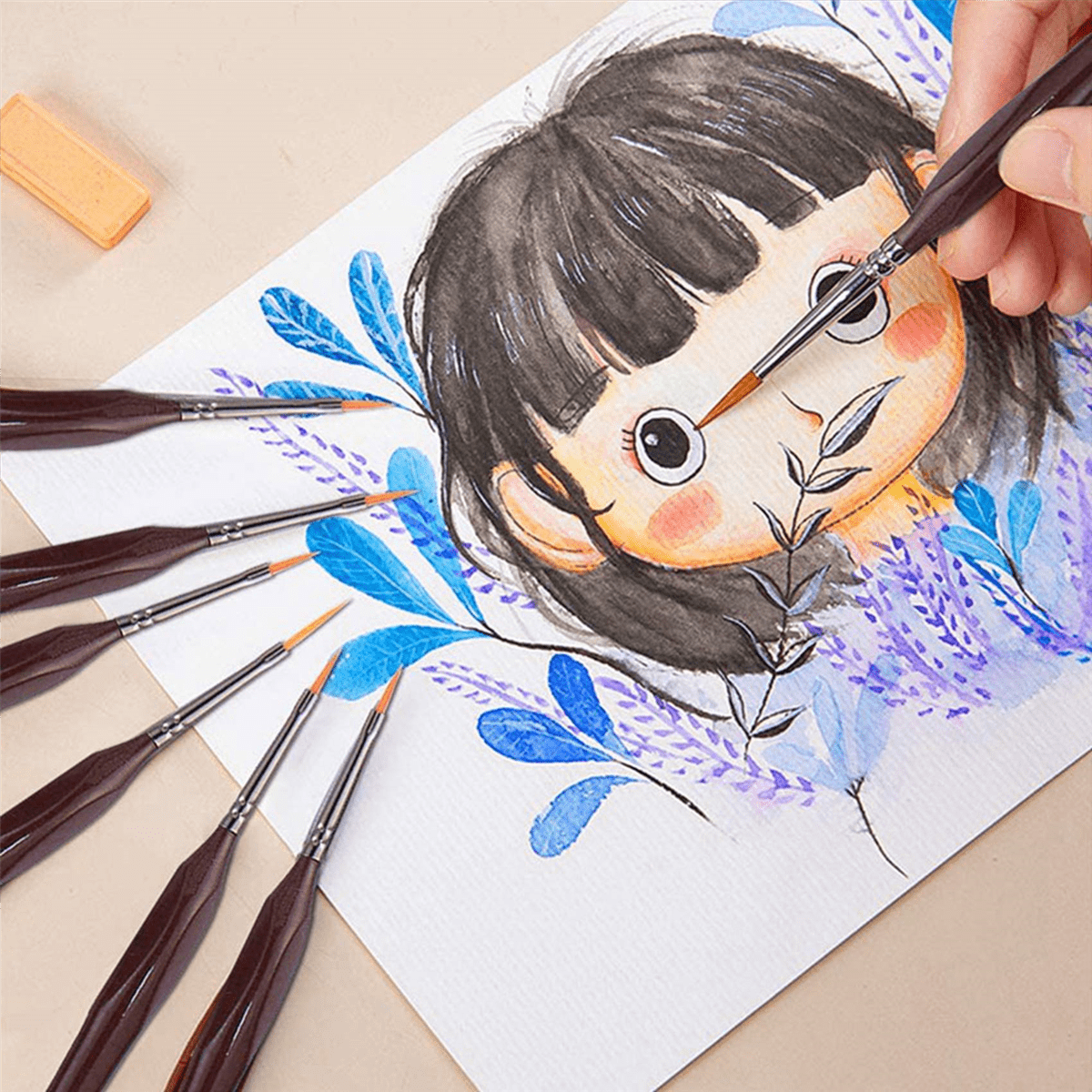 Detail Paint Brush Set,30Pcs Miniature Painting Brushes Kit,Professional Mini Fine Paint Brushes Set