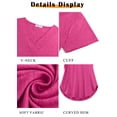 thumbnail image 5 of MOSHU Deep V Neck Womens Tops Curved Hem Shirts for Women Fashion Trendy Blouses Casual Loose Fit Tees Tops, 5 of 8