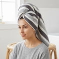 thumbnail image 6 of Unique Bargains Ultra Plush Soft Highly Absorbent Coral Fleece Bath Towel Grey 71" x 35", 6 of 8
