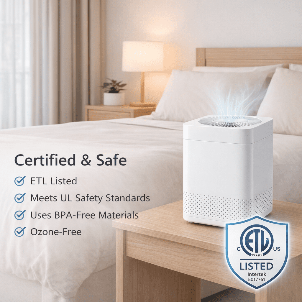 Airchoice  HEPA Air Purifier for Home and Pets, 2-Pack Air Cleaner for Small Bedroom and Office, Removes Dust and Pollen, Night Light, White