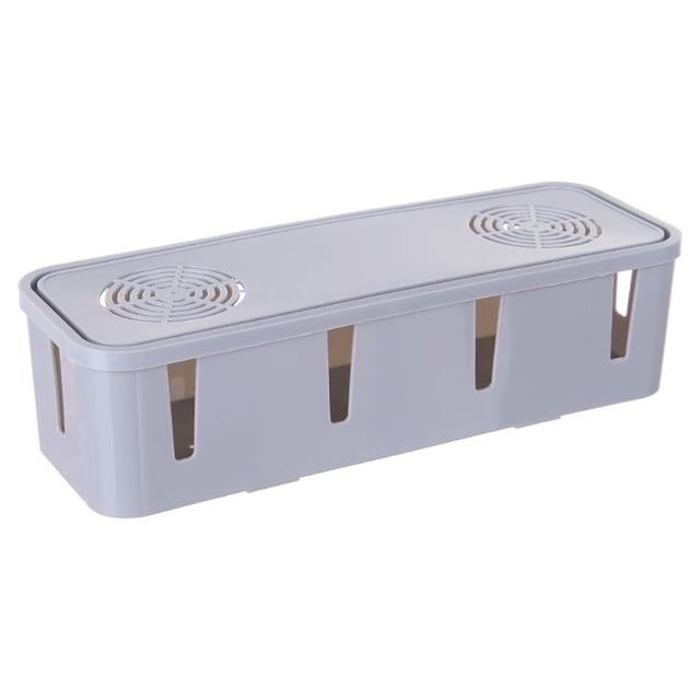 Youkk Household Power Electric Cable Outlet Portable Shockproof Dustproof Breathable Charging Cord Organizer Manager Storage Box Grey