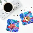 thumbnail image 5 of Disketp Bright Flowers Funny Coasters,6 Pcs Leather Coasters With Holder, Perfect Housewarming Hostess Gifts,Protect Furniture From Water Marks Scratch And Damage, 5 of 9