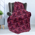 thumbnail image 4 of Lilac Soft Flannel Fleece Throw Blanket, Abstract Leaves of Lilac Plant Graphic Pile of Foliage Retro Revival Design, Cozy Plush for Indoor and Outdoor Use, 70" x 90", Multicolor, by Ambesonne, 4 of 5