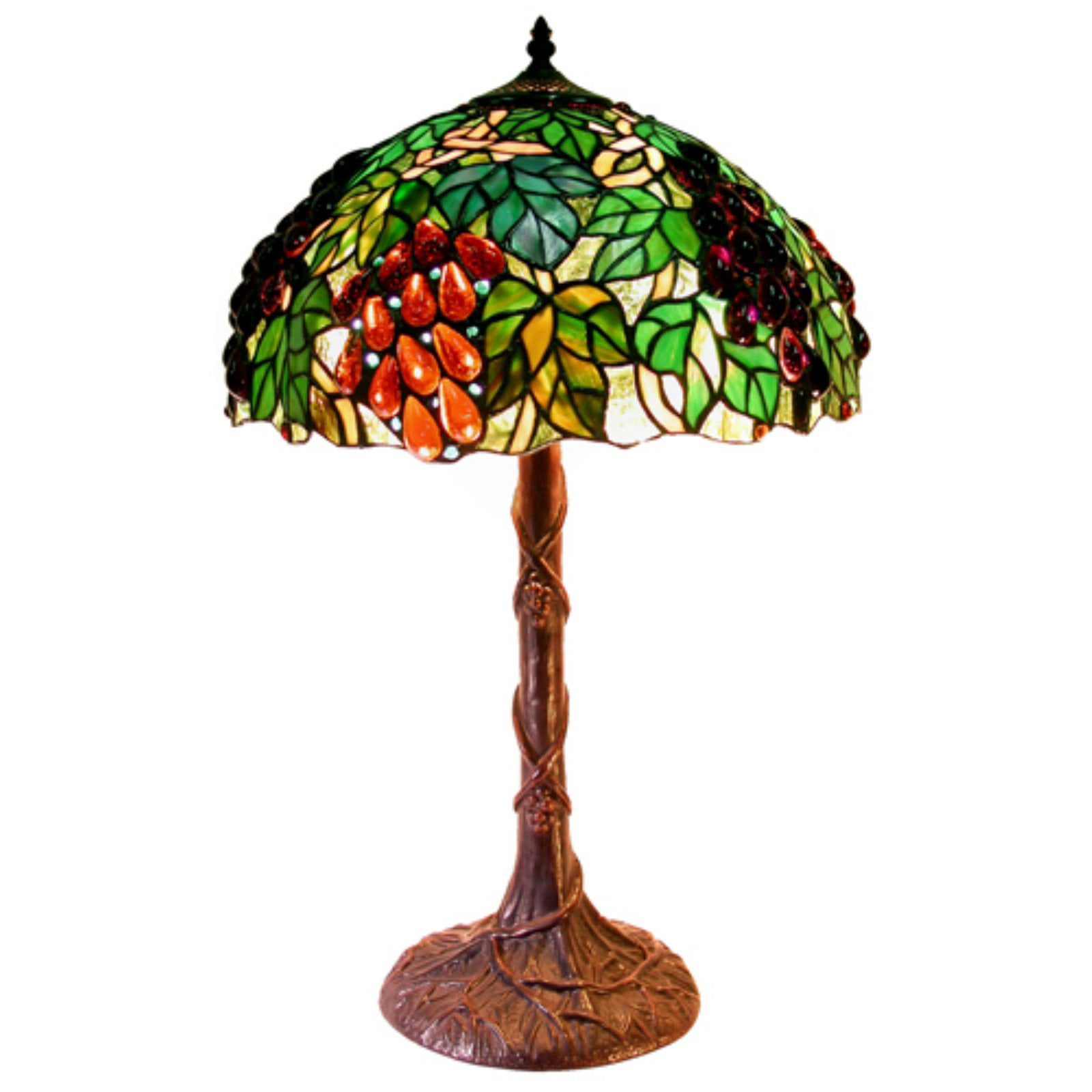 Tiffany-Style Jewel Grape Table Lamp