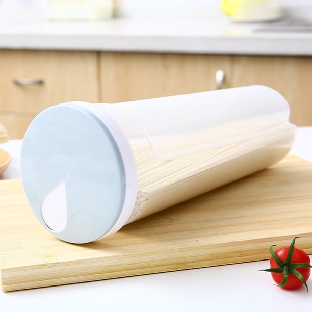 Contenedor de almacenamiento de fideos | Cubo de pasta de plástico hermético y grado alimentario • Tarro de raciones integrales sellado en frescura | Gran capacidad: 27,5x10,5x8,5cm | Organizador