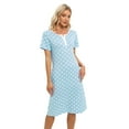 thumbnail image 4 of EFINNY Women's Nightgown Short Sleeve Soft Comfy Sleepwear with Pockets Henley Neck Button Down Nightdress Retro Polka Dot Nightshirt, S-XXL, 4 of 6