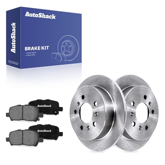 AutoShack Rear Solid Brake Rotors   Premium Ceramic Pads 6-PC Brake Kit Replacement for 2010 Chevrolet Impala 10.94" (277.8 mm)