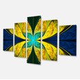 thumbnail image 2 of Bright Yellow Blue Fractal Flower - Floral Canvas Art Print, 2 of 3