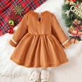 thumbnail image 4 of CAIVO Casual Girls Long Sleeve Party Dress With Elegant Bow Detail Toddler Baby Outfits Kids Comfort Clothes Sets Solid Color, 4 of 8