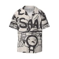 thumbnail image 2 of Lsque The Binding of Isaac print Men's Cuban Collar Short Sleeve Shirt Summer Beachwear Casual Button Down Fashionable Vacation Leisure Shirt-XX-Large, 2 of 7